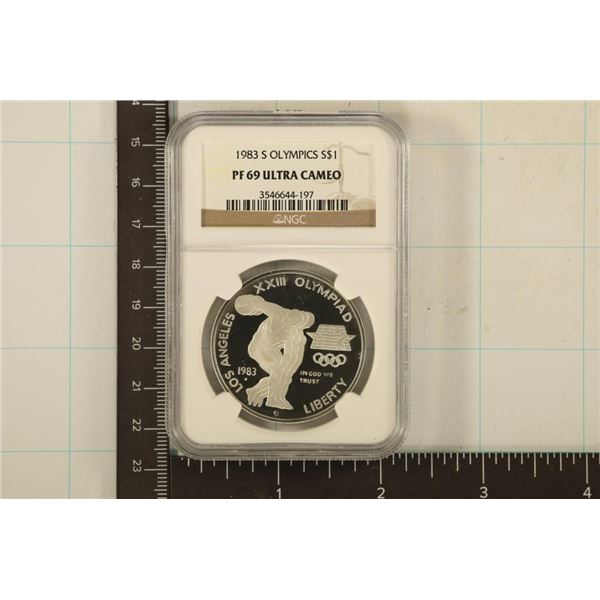 1983-S US SILVER DOLLAR OLYMPICS NGC PF69 ULTRA