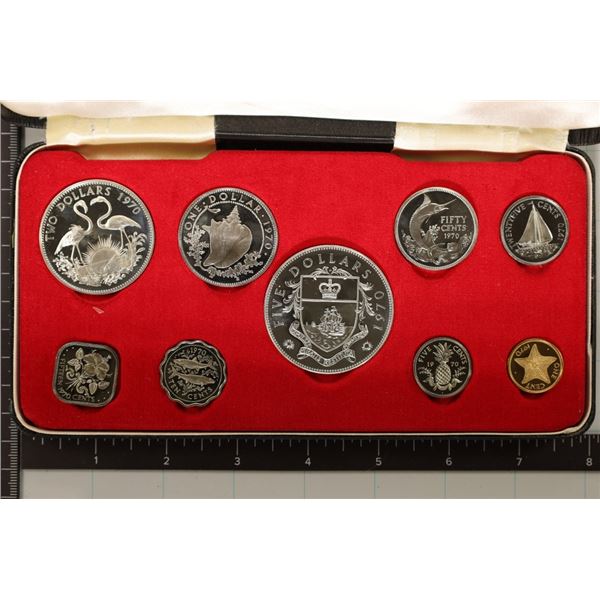 1970 BAHAMAS SILVER 9 COIN PROOF SET IN ORIGINAL