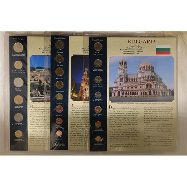 3 FORIEGN UNC SETS ON LARGE INFO CARDS IN PLASTIC