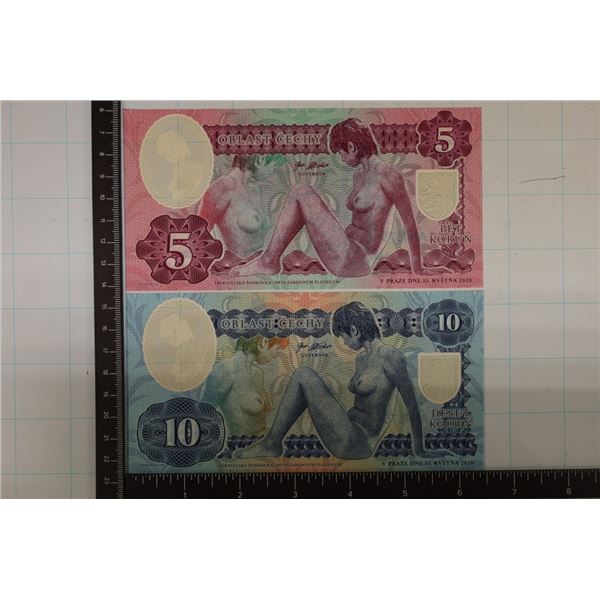 2020 OBLAST CECHY 5 & 10 KORUN POLYMER CRISP UNC