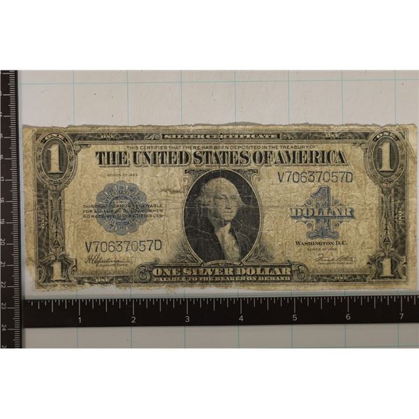 1923 US $1 LARGE SIZE SILVER CERT "HORSE BLANKET"