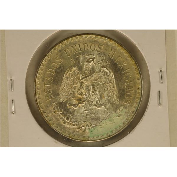 1944-M MEXICO SILVER "CAP & RAY" PESO AU/UNC