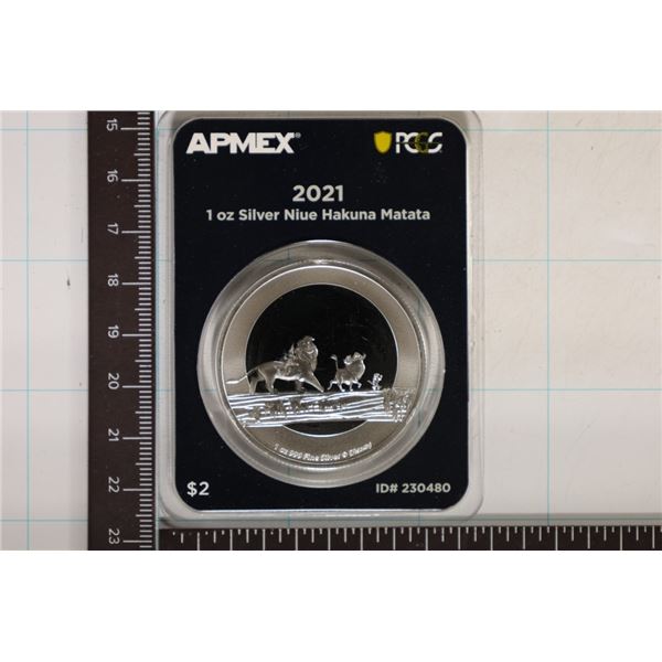 1 TROY OZ .999 FINE SILVER 2021 NIUE $2 HAKUNA