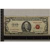 Image 1 : 1966-A US $100 RED SEAL NOTE WRITING ON LEFT OBV