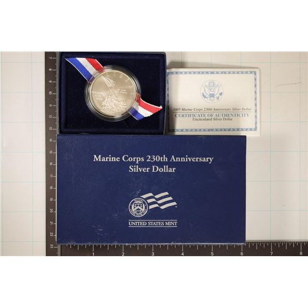2005-P US UNC SILVER "MARINE CORP 230TH" DOLLAR