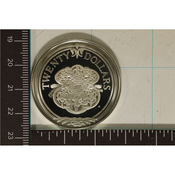 1985 BRITISH VIRGIN ISLANDS SILVER PROOF $20 COIN