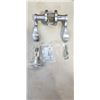 Image 2 : 6 NEW DOOR HANDLES, SATIN CHROME PRIVACY LOCKING, 3 RIGHT HAND AND 3 LEFT HAND OPEN