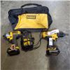Image 1 : CORDLESS DEWALT DRILL AND IMPACT COMBO WITH CHARGER, 2 12V BATTERIES AND CARRY BAG