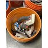 Image 2 : 4 BUCKETS WITH DRYWALL TOOLS, SUMP PUMPS, ELECTRICAL BOXES ETC.