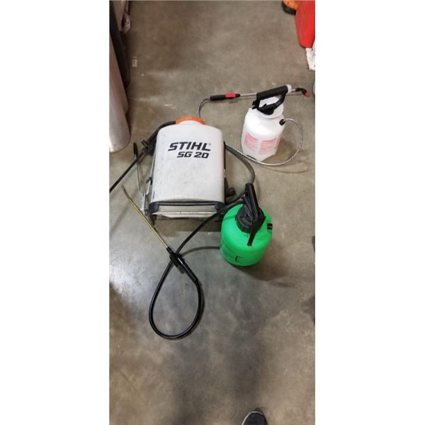 STIHL BACKPACK SPRAYER MODEL SG20 AND TWO SPRAYERS