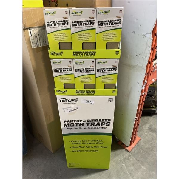 2 NEW CASES OF RESCUE MOTH TRAPS, FOR INDOOR, OUTDOOR USE, INCLUDES RETAIL DISPLAY STAND, 29 TOTAL