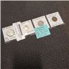 Image 1 : 4 CANADIAN KING GEORGE VI WARTIME COINS 25, 10 CENT .800 SILVER PLUS 5 CENT AND 1 CENT