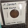 Image 2 : 4 CANADIAN KING GEORGE VI WARTIME COINS 25, 10 CENT .800 SILVER PLUS 5 CENT AND 1 CENT