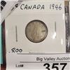 Image 2 : 3 CANADIAN KING GEORGE VI SILVER DIMES 1946, 1947, 1947 MAPLE LEAF .800 SILVER