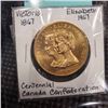 Image 2 : RARE 100TH CENTENNIAL CANADA CONFEDERATION 1867 QUEEN VICTORIA 1967 QUEEN ELIZABETH II