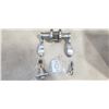 Image 2 : 6 NEW DOOR HANDLES, SATIN CHROME PRIVACY LOCKING, 3 RIGHT HAND AND 3 LEFT HAND OPEN
