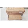 Image 3 : VIVO DUAL ULTRA WIDE VERTICAL MONITOR DESK MOUNT, TABLE TOP TV STAND AND UNDER DESK LARGE KEYBOARD T