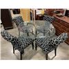 Image 1 : MODERN GLASSTOP TABLE AND 4 UPHOLSTERED CHAIRS