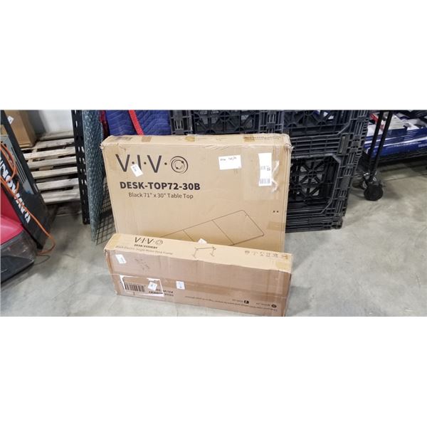 VIVO BLACK 71X30 ELECTRIC SIT TO STAND DESK WITH BLACK ELECTRIC SINGLE MOTOR DESK FRAME