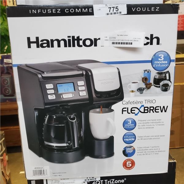 HAMILTON BEACH FLEXBREW TRIO COFFEE MAKER - TESTED WORKING, RETAIL $119