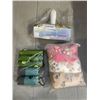 Image 2 : 10 NEW PET HAIR ROLLERS, DOGGY WASTE BAGS AND HOLDERS, AND 3 PACK OF PET BLANKETS 23 INCH X 16