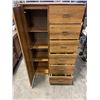 Image 2 : OAK SINGLE DOOR AND 6 DRAWER WARDROBE