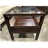Image 3 : GLASS TOP SQUARE ENDTABLE WITH DRAWER