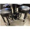 Image 2 : ASHLEY FURNITURE ROUND PEDESTAL PUB TABLE IN BLACK WITH 4 SWIVEL SEAT BAR STOOLS