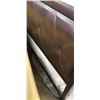 Image 2 : PADDED LEATHER INSET HEADBOARD AND BED RAILS