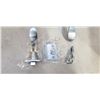Image 3 : 6 NEW DOOR HANDLES, SATIN CHROME PRIVACY LOCKING, 3 RIGHT HAND AND 3 LEFT HAND OPEN
