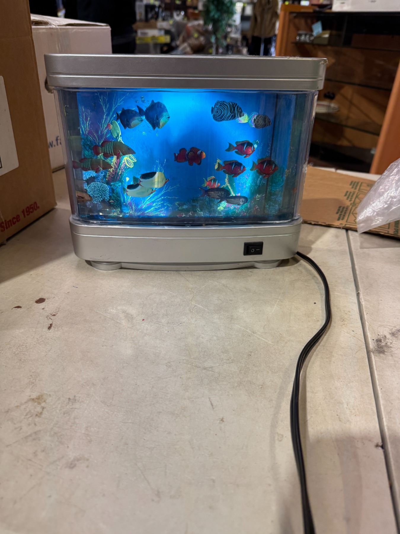 Light up rotating fish decor