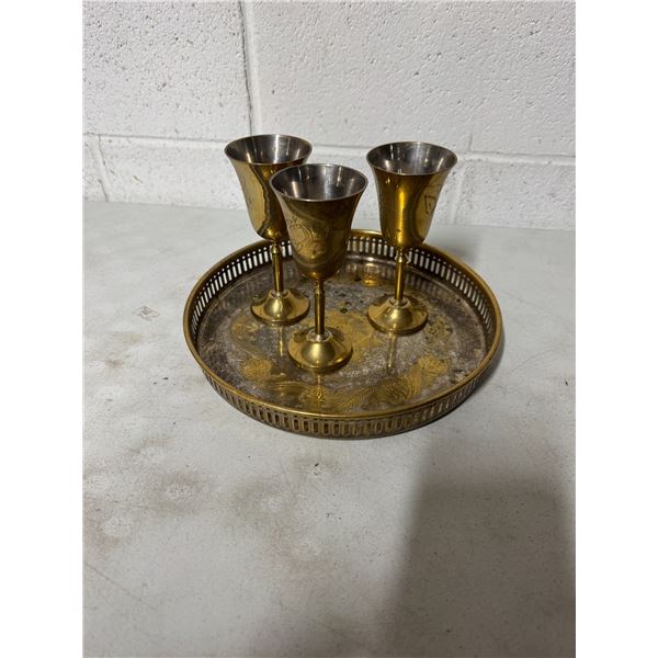 Tray and goblets