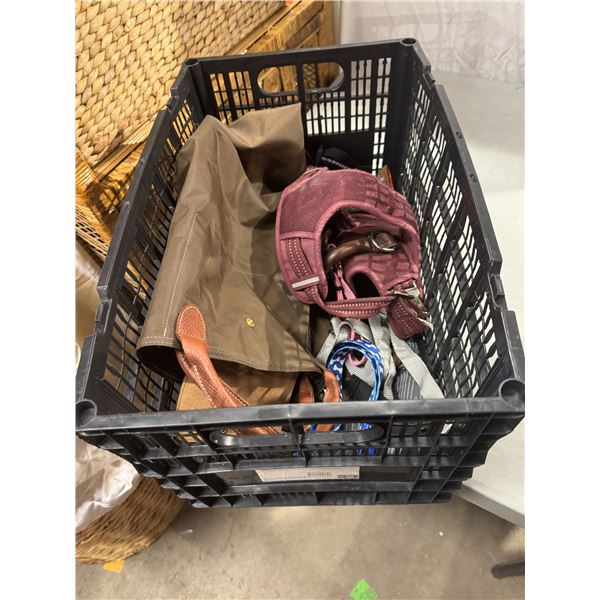 Pet items in crate