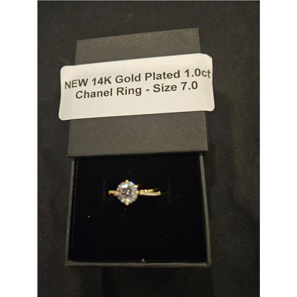 14k gold plated chanel ring- size 7