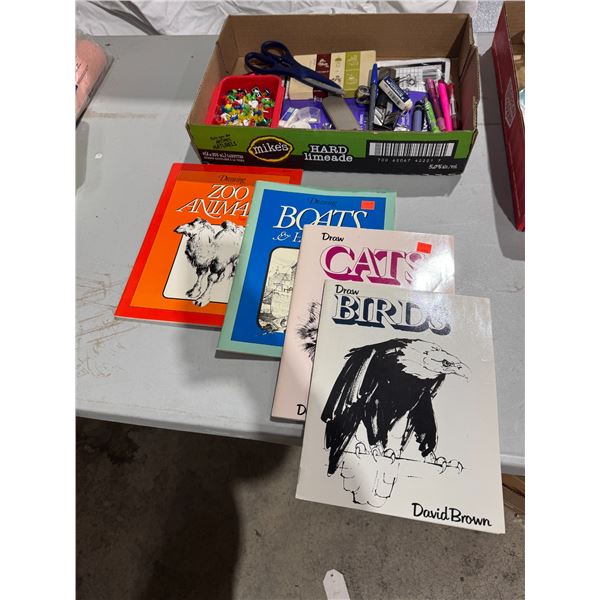 Drawing books and station