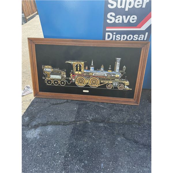 Hand crafted train wall hanging
