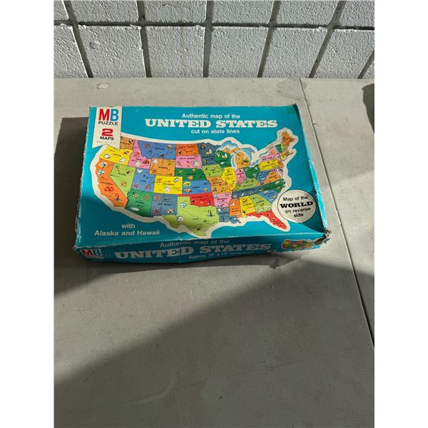 Authentic map of the United States puzzle