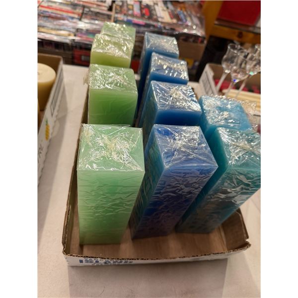 Blue and green candles