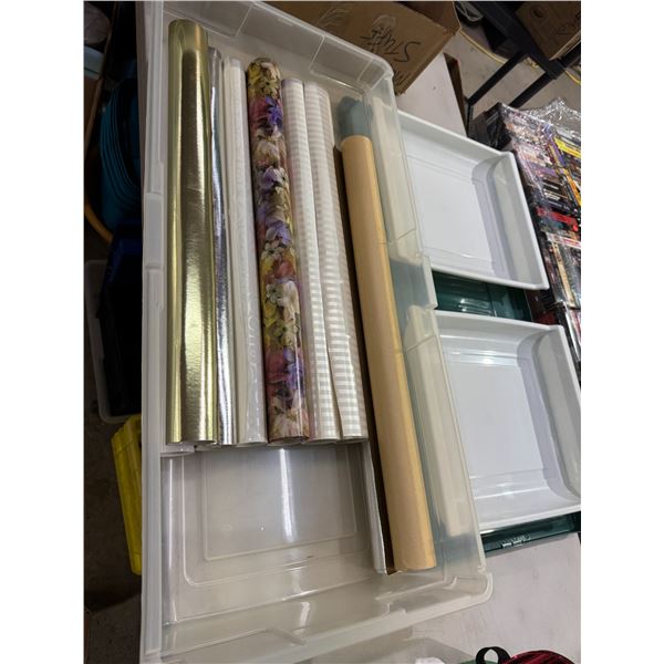Wrapping paper and storage bin