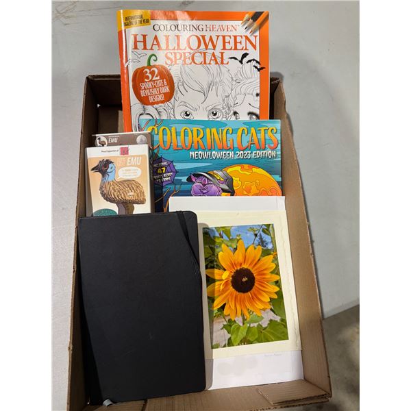 Coloring books, cards, emu, cardboard, model kit, etc.