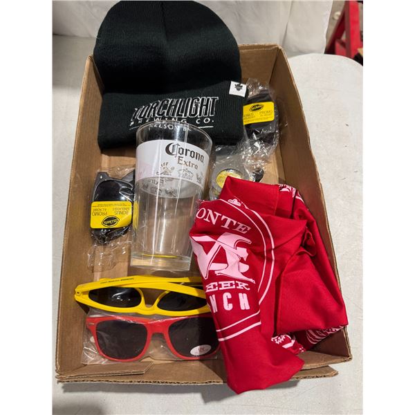 Miscellaneous lot sunglasses Corona mug toque