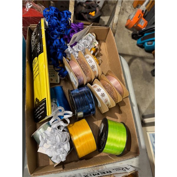 Ribbon and tissue paper