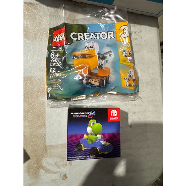 Lego Creator toy and Nintendo switch Mario kart to
