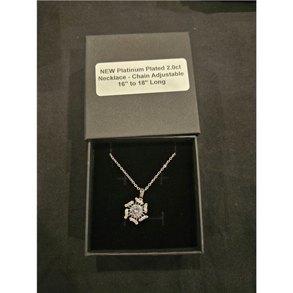 Platinum plated 2ct necklace- 16-18" length