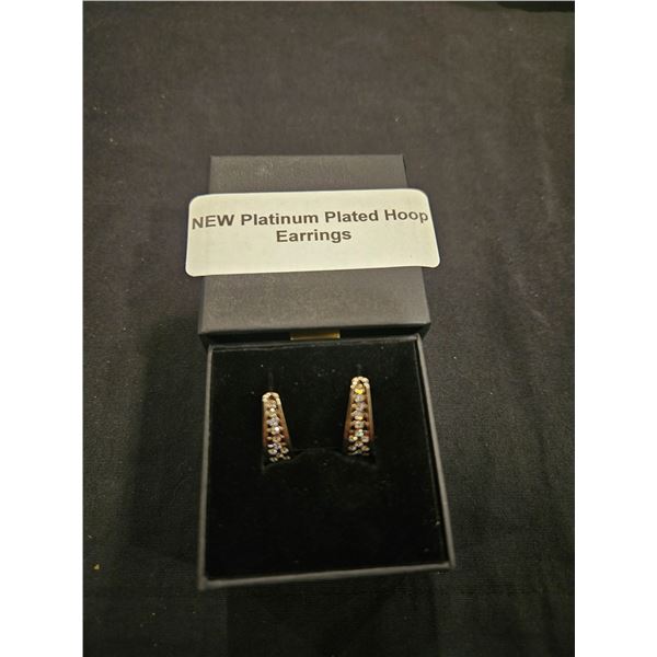 Platinum plated hoop earrings