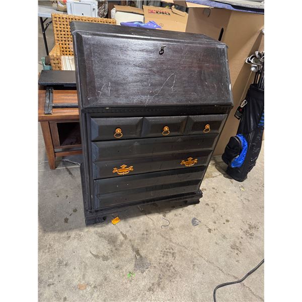 Drop front desk measures 41 inches tall 17 1/2 inches deep and 30 inches wide
