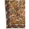 Image 2 : Hand woven tapestry featuring 2 people on horseback w/ dogs & floral border
