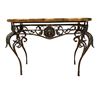 Image 2 : Italian styled console table w/ metal legs & gold paint
