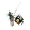 Image 1 : Flower pot, faux flowers & polished metal umbrella stand