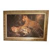 Image 2 : 2 pc - Framed print of 2 leopards & canvas style framed palm print